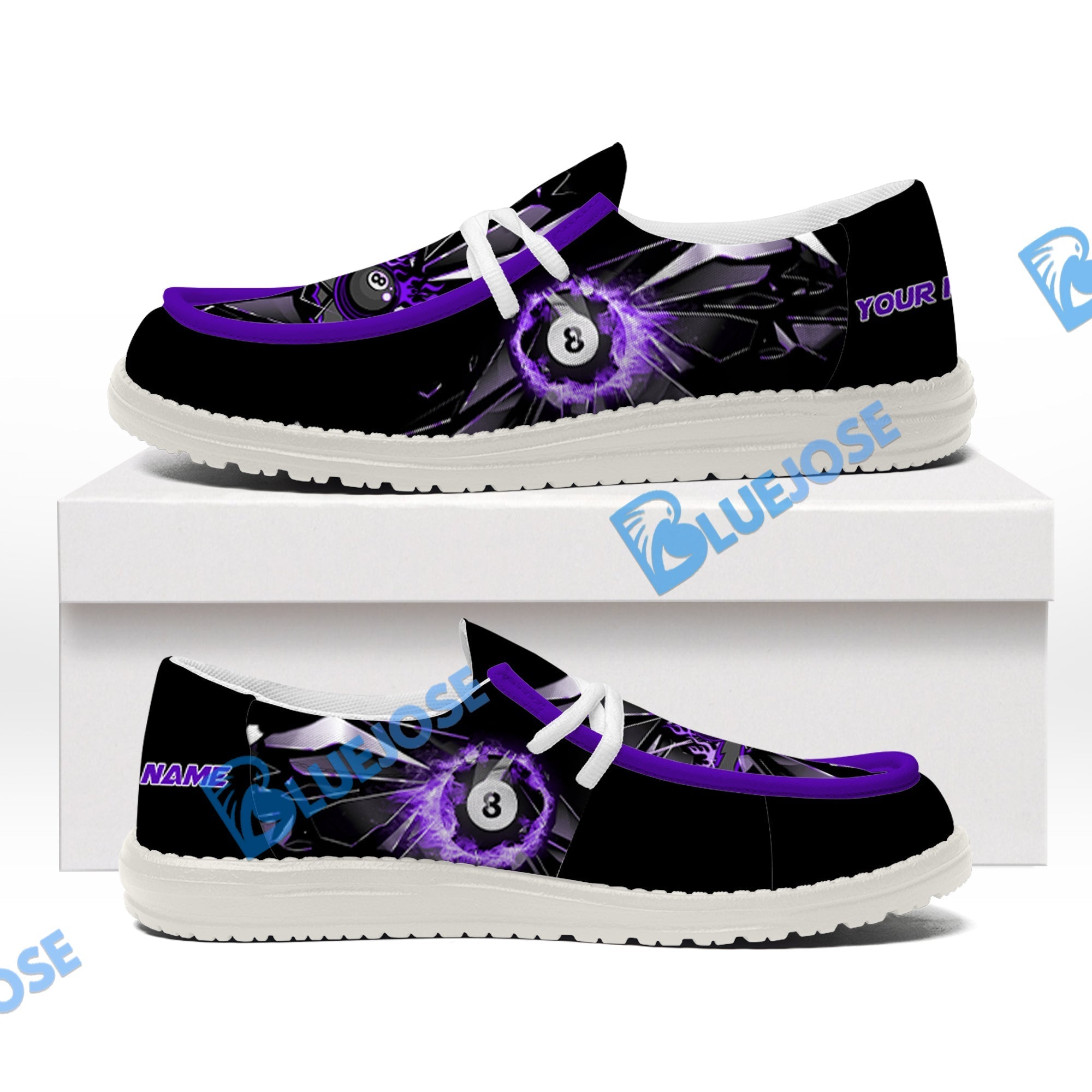 Billiards Ball 8 Fire Broken Glass Lace Up Loafers 2026