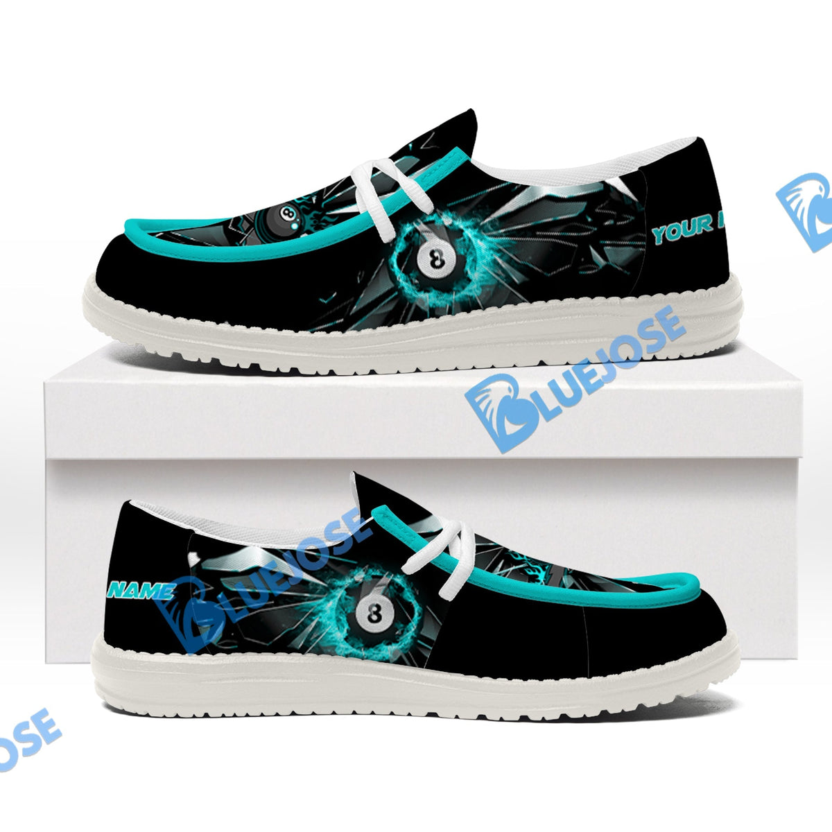 Billiards Ball 8 Fire Broken Glass Lace Up Loafers 2026