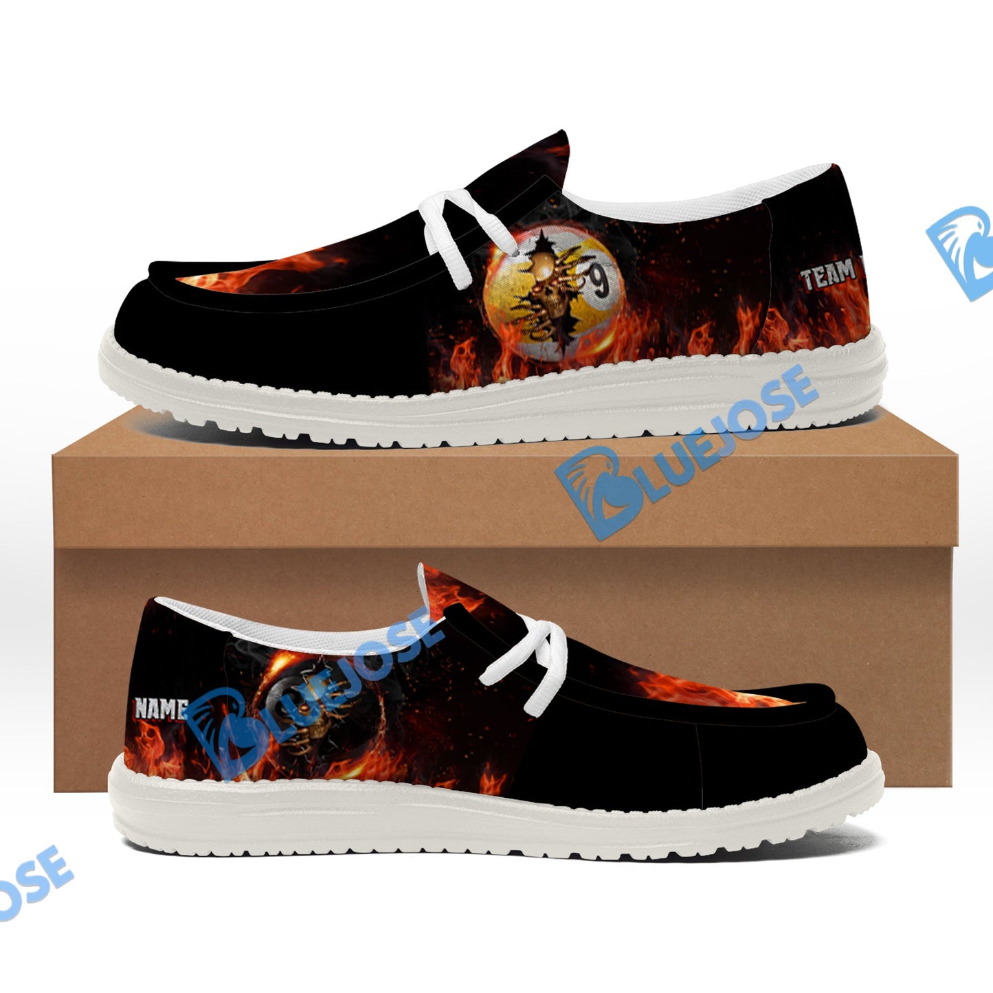 Billiards Ball 8 And 9 Fire Crack Lace Up Loafers 2026