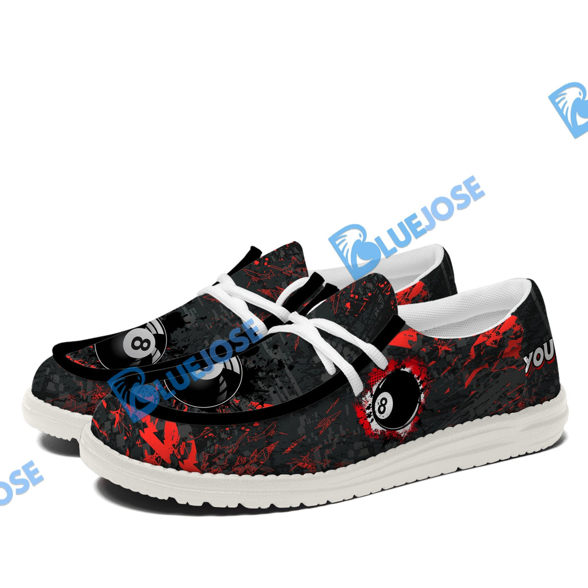 Billiards 8 Ball Black Stains Grunge Lace Up Loafers 2026