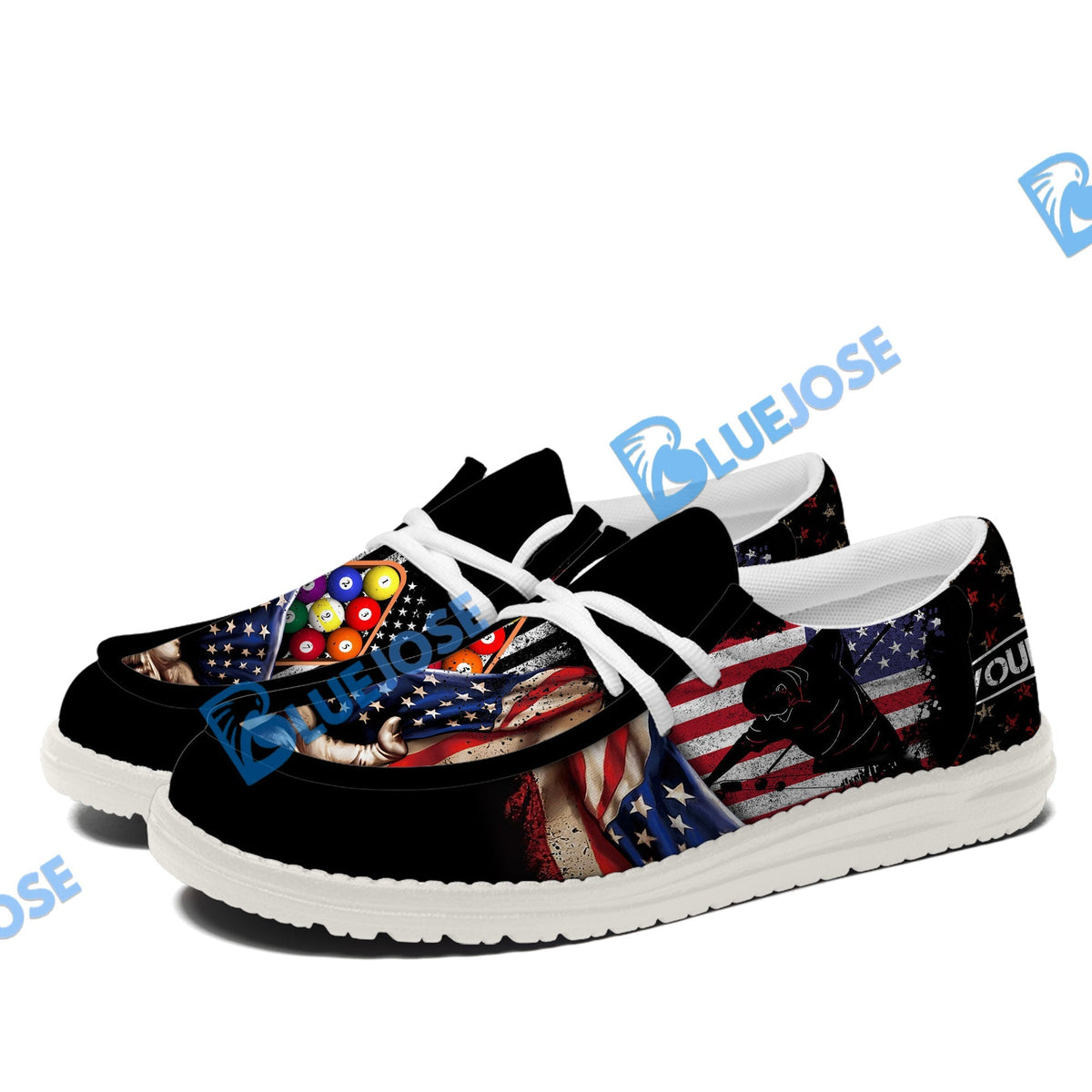 Billiards American Flag 9 Ball Player Lace Up Loafers 2026