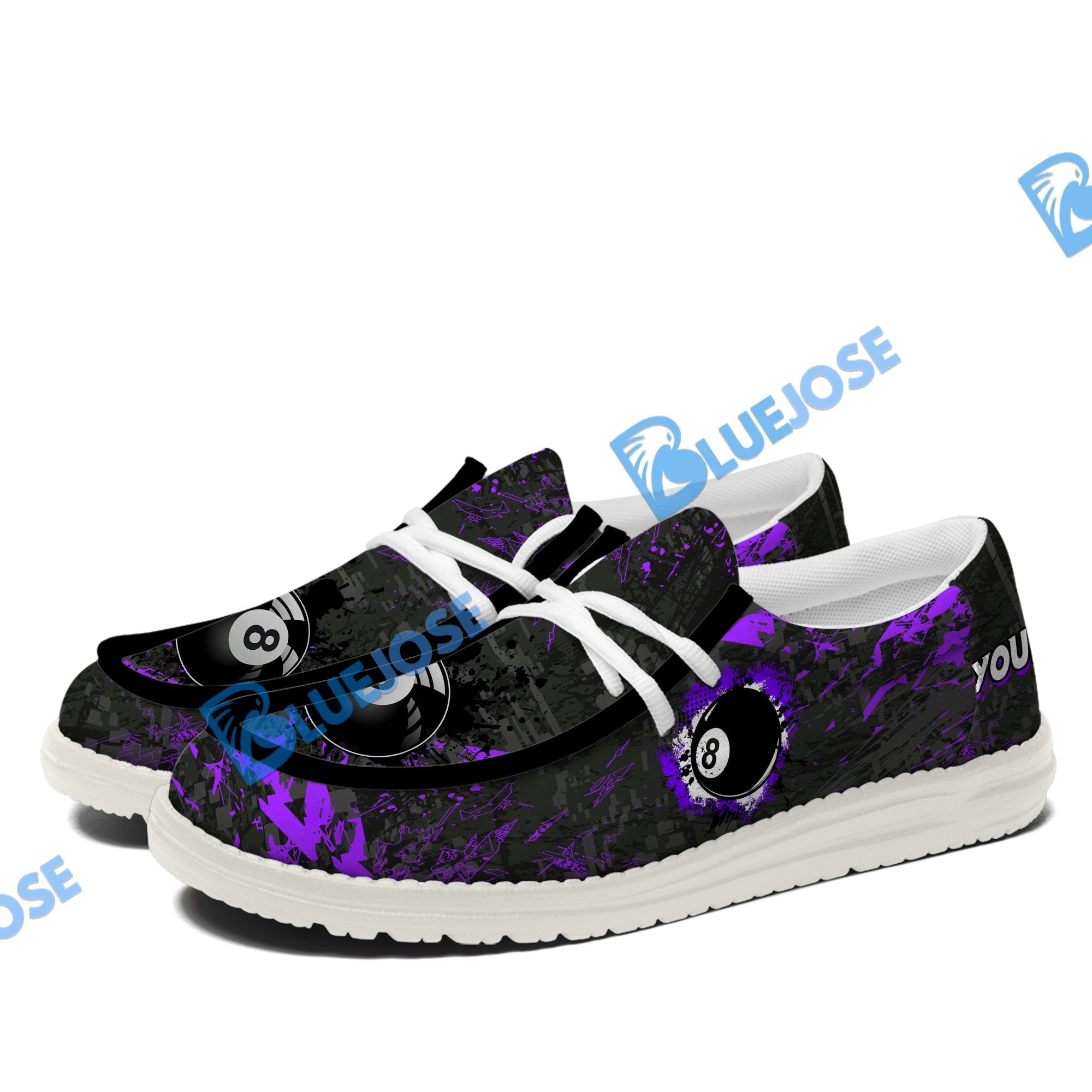 Billiards 8 Ball Black Stains Grunge Lace Up Loafers 2026