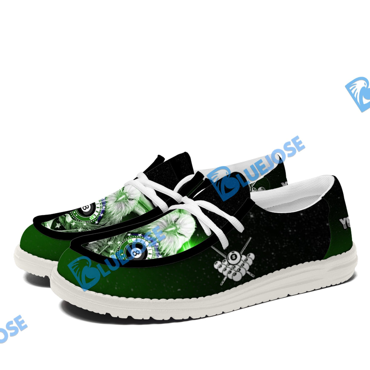 Billiards Ball 8 Cross Eagle American Flag  Lace Up Loafers 2026