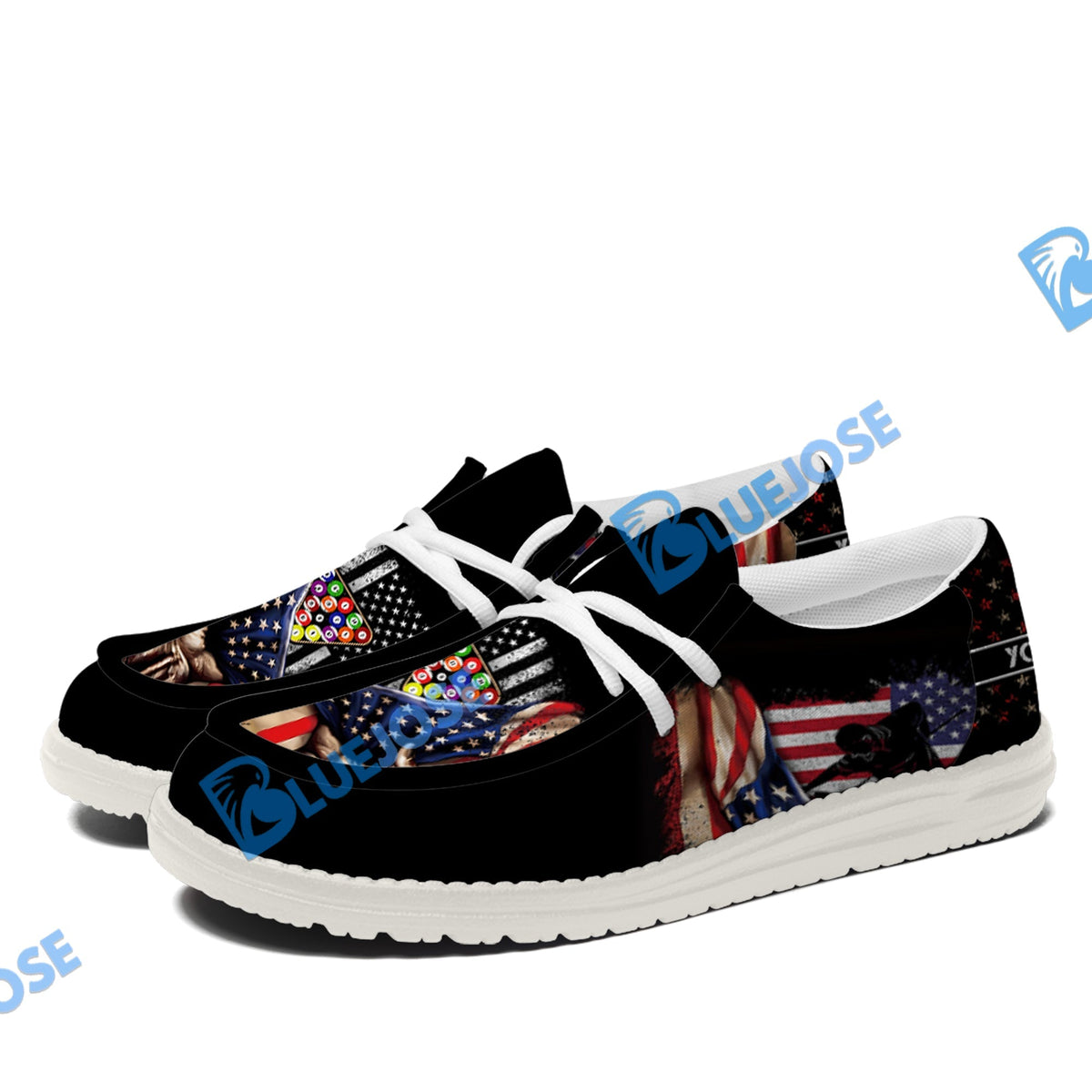 Billiards American Flag 8 Ball Player Lace Up Loafers 2026