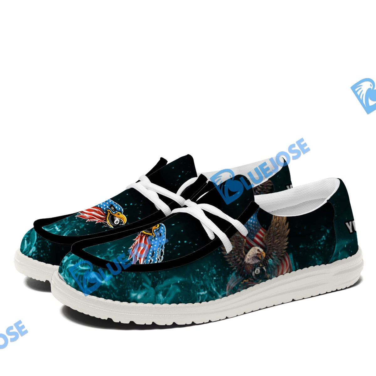 Billiards Ball 8 Eagle US Flag Lace Up Loafers 2026