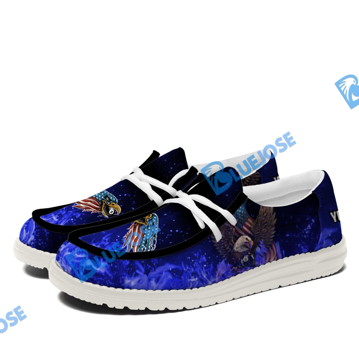 Billiards Ball 8 Eagle US Flag Lace Up Loafers 2026