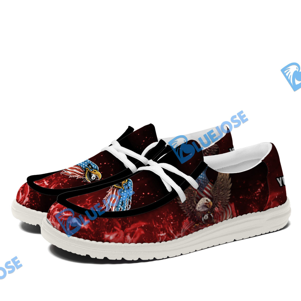 Billiards Ball 8 Eagle US Flag Lace Up Loafers 2026