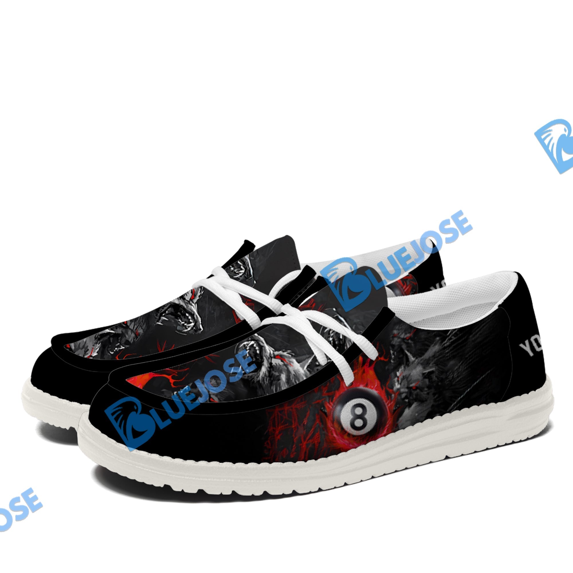 Billiards Flame Wolf Lace Up Loafers 2026