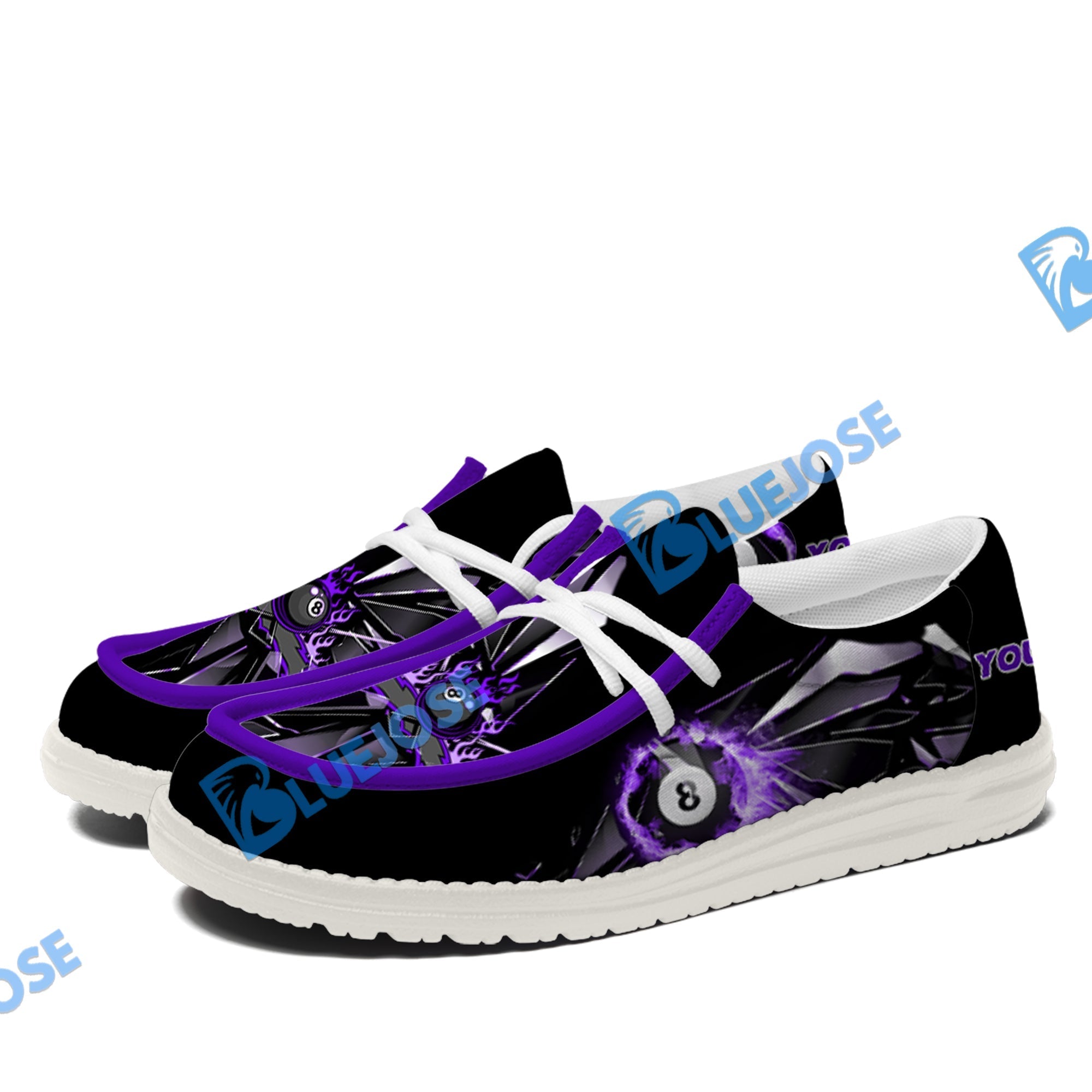 Billiards Ball 8 Fire Broken Glass Lace Up Loafers 2026