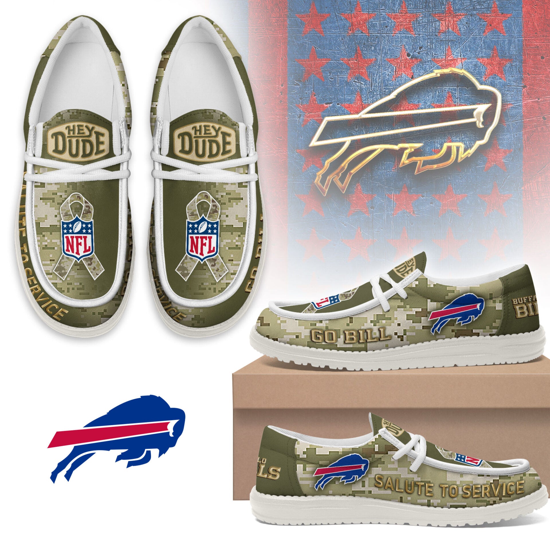 Buffalo Bills Lace Up Loafers 2026