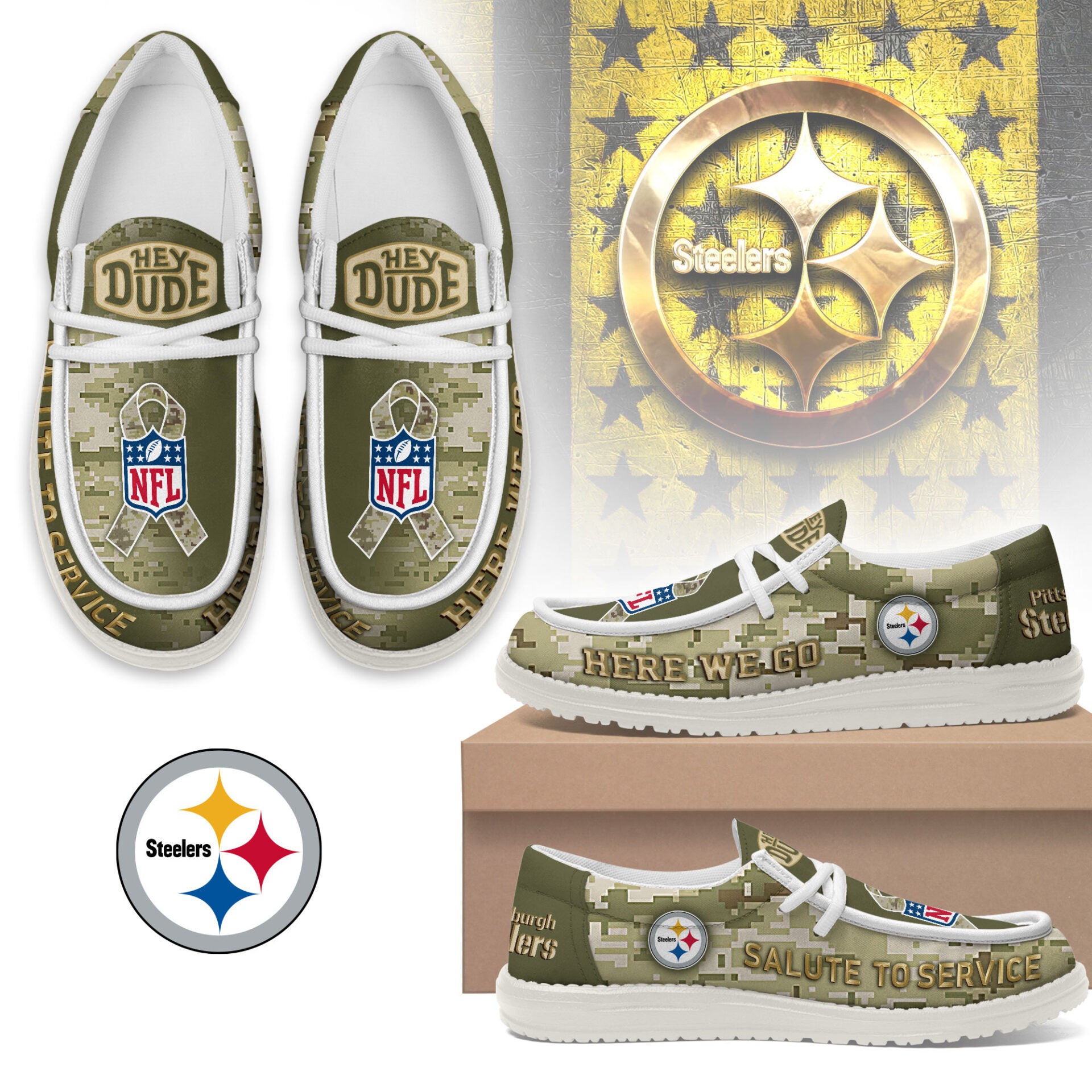 Pittsburgh Steelers Lace Up Loafers 2026