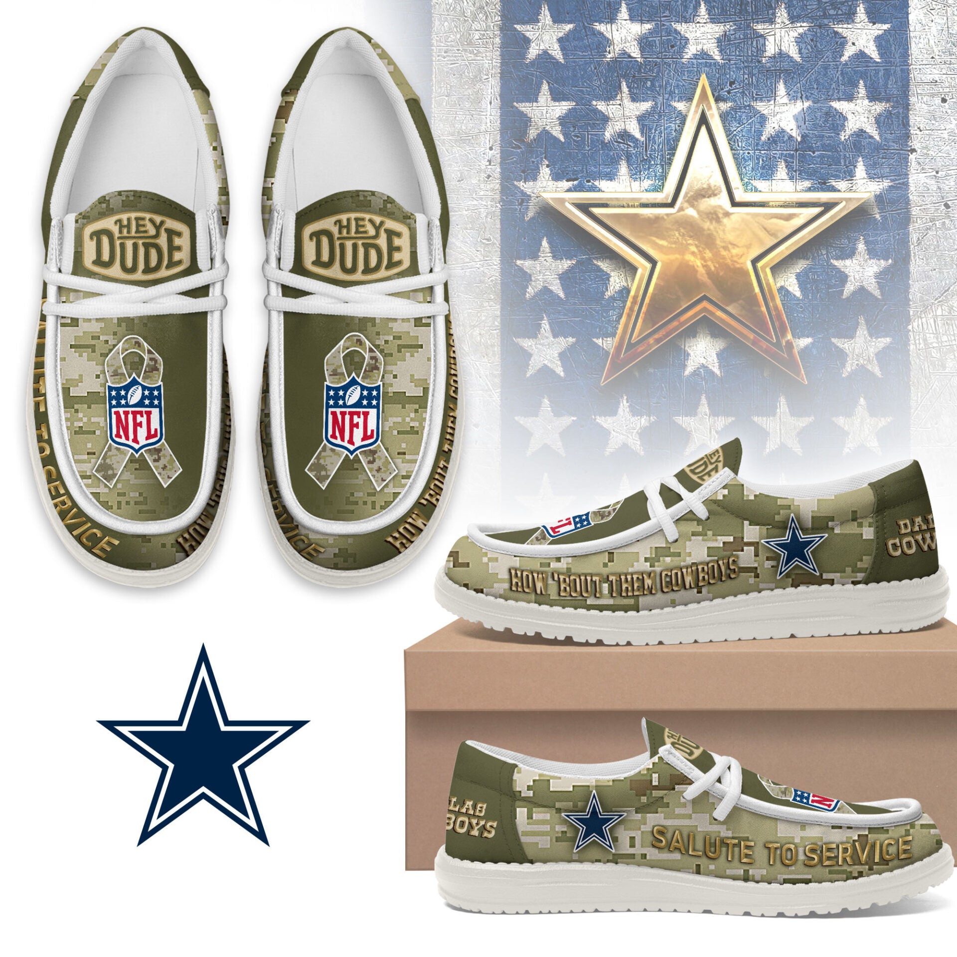 Dallas Cowboys Lace Up Loafers 2026