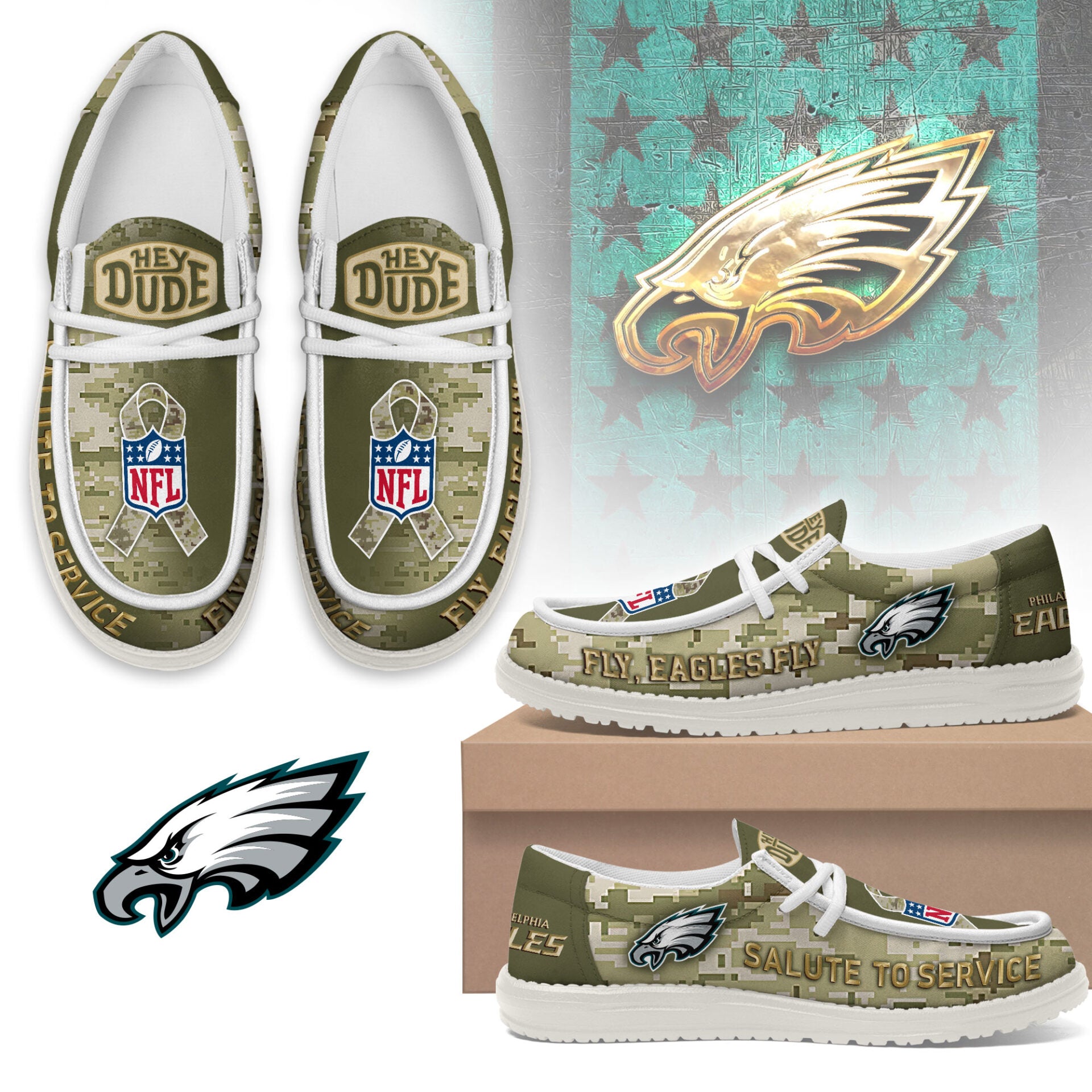 Philadelphia Eagles Lace Up Loafers 2026