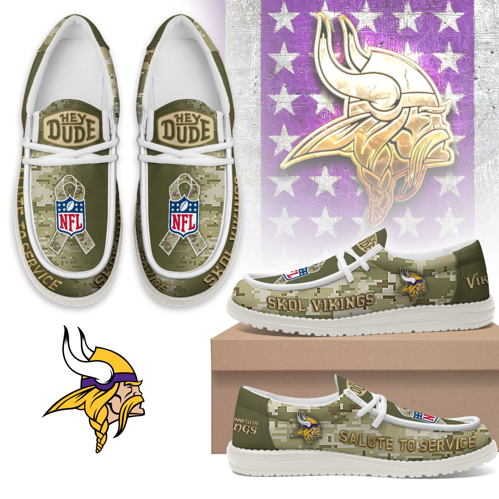 Minnesota Vikings Lace Up Loafers 2026