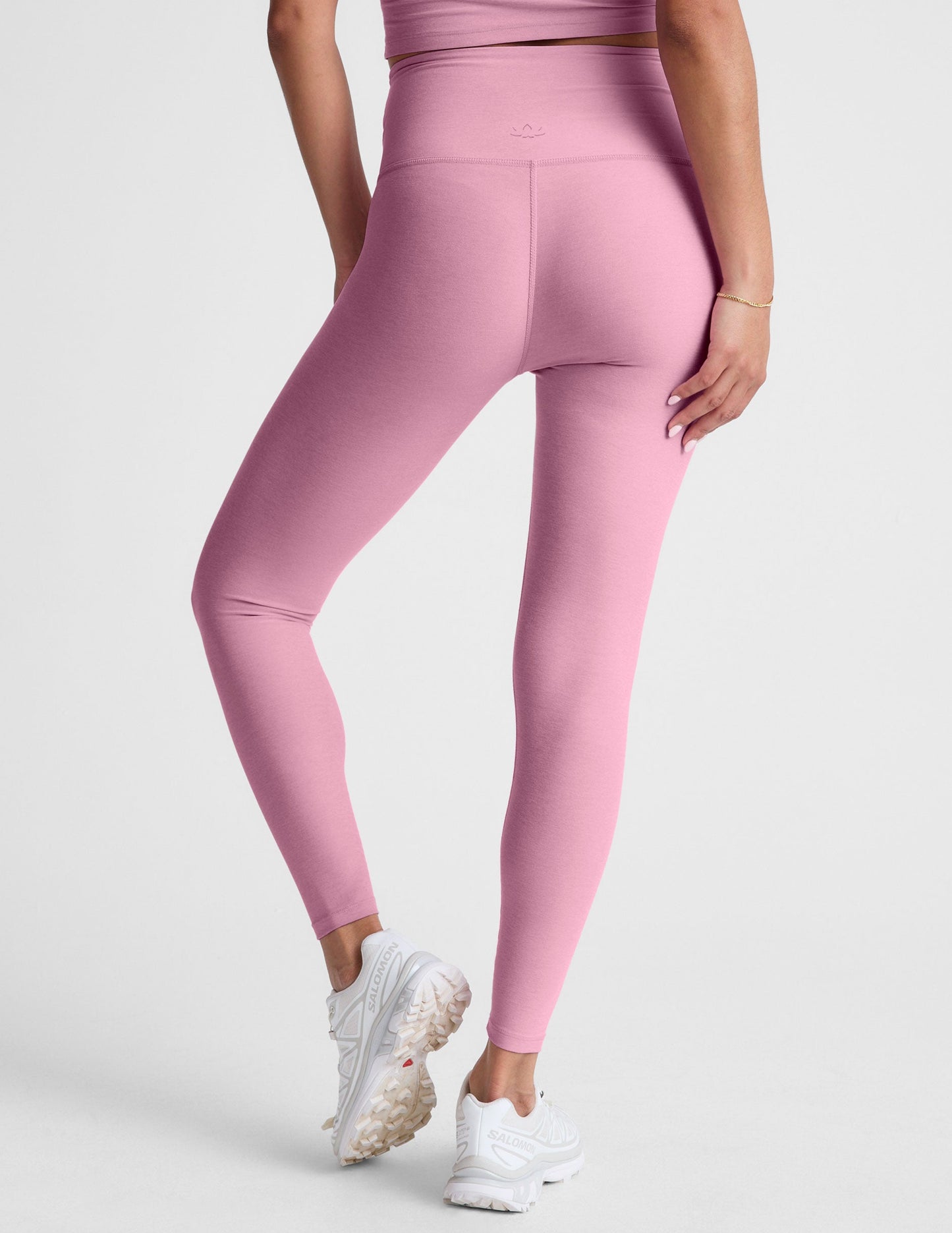 High Waisted Midi Legging - Pink Haze Heather