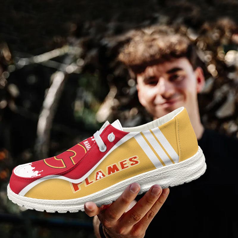 Calgary Flames Lace Up Loafers Shoes 2026