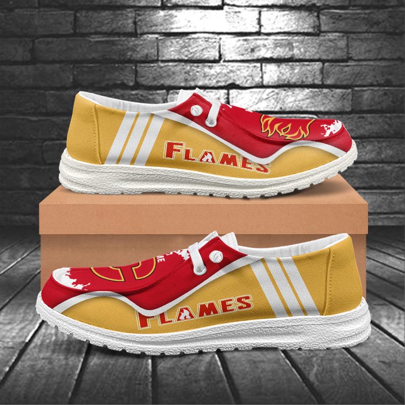 Calgary Flames Lace Up Loafers Shoes 2026