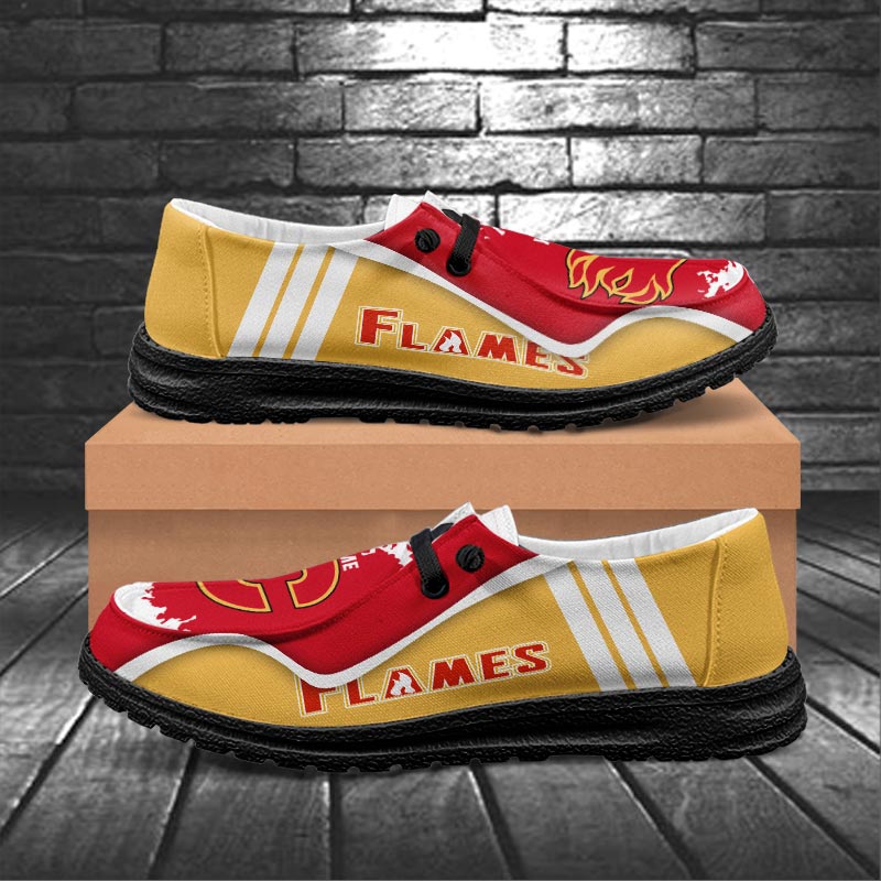 Calgary Flames Lace Up Loafers Shoes 2026