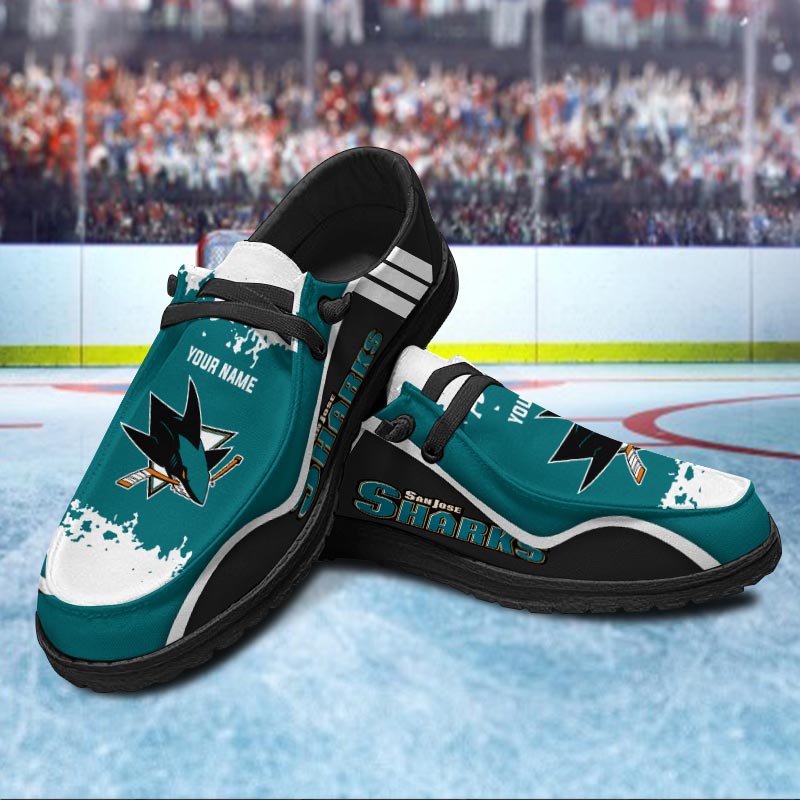 San Jose Sharks Lace Up Loafers Shoes 2026