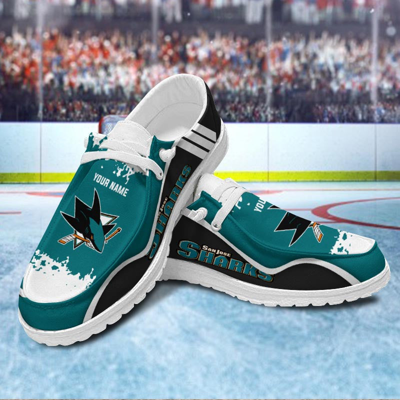San Jose Sharks Lace Up Loafers Shoes 2026