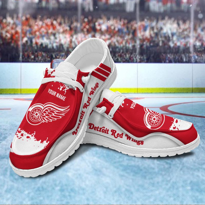 Detroit Red Wings Lace Up Loafers Shoes 2026