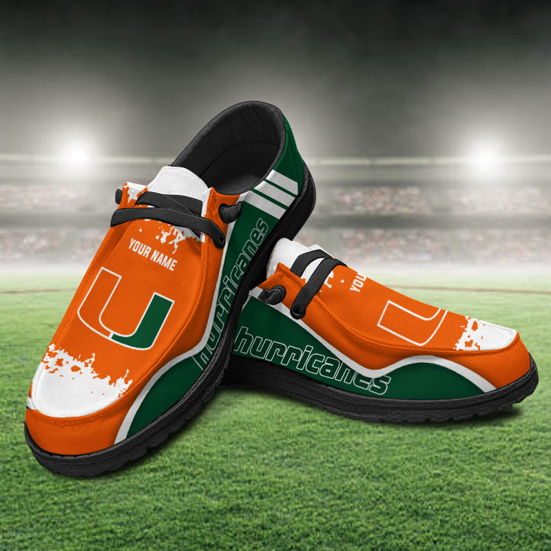 Miami Hurricanes Lace Up Loafers Shoes 2026