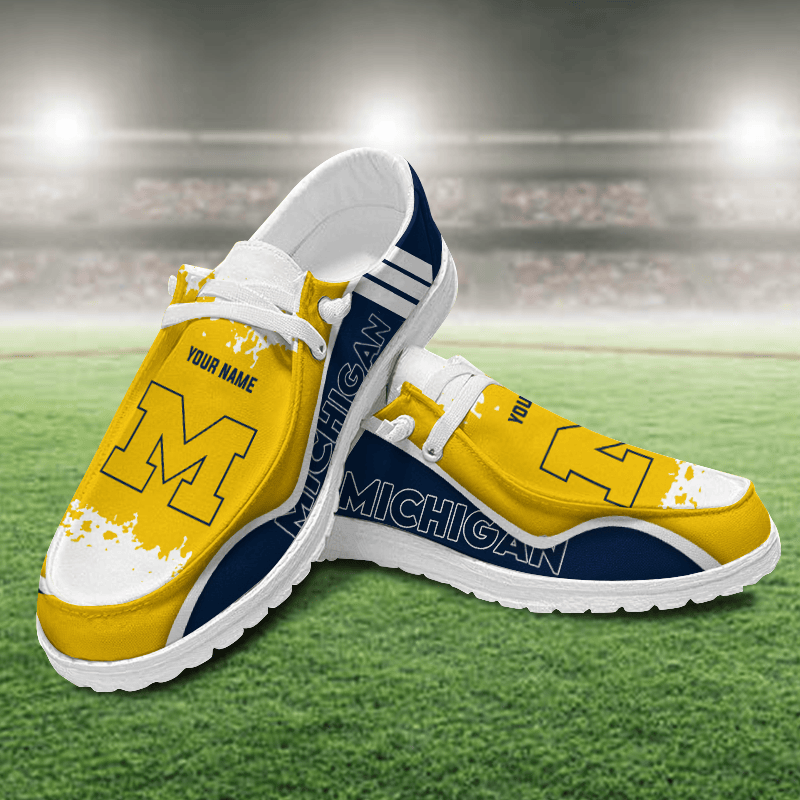 Michigan Wolverines Lace Up Loafers Shoes 2026