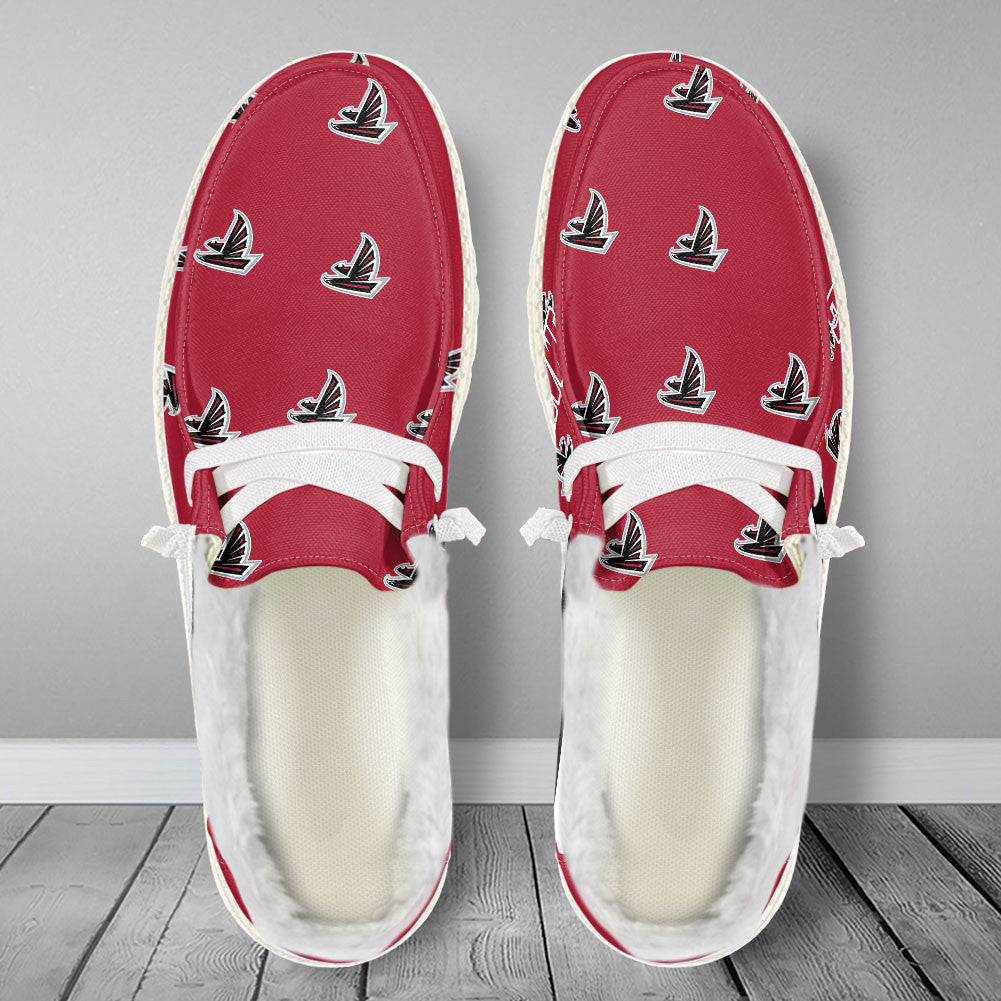 Healalio Atlanta Falcons Lace Up Loafers Fur Lining 2026