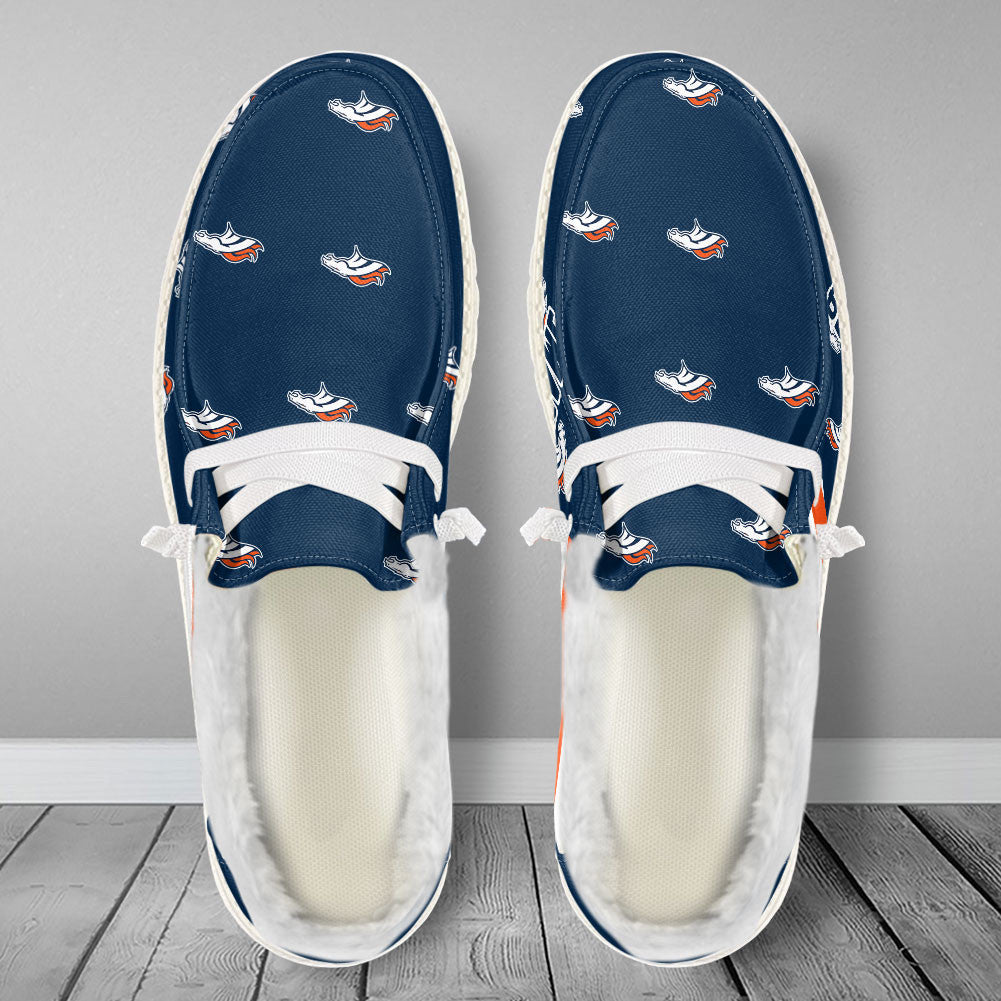 Healalio Denver Broncos Lace Up Loafers Fur Lining 2026