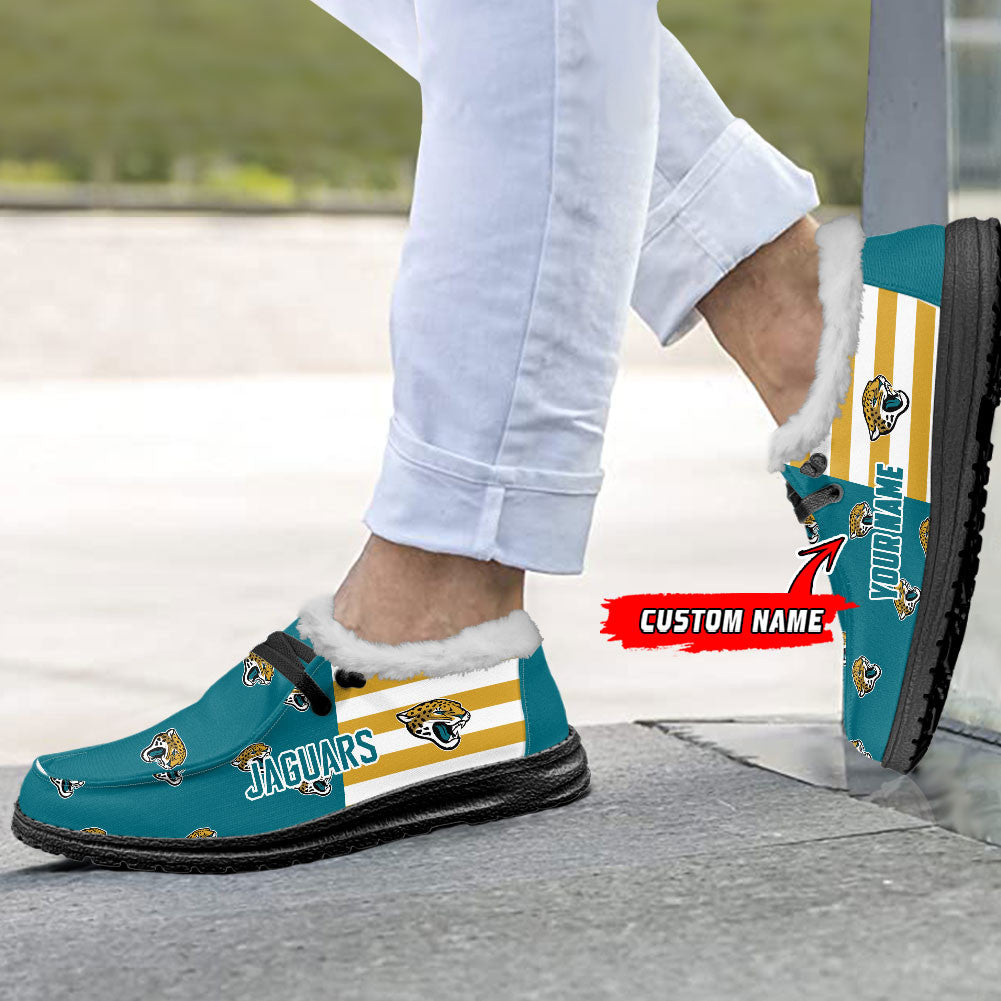 Healalio Jacksonville Jaguars Lace Up Loafers Fur Lining 2026