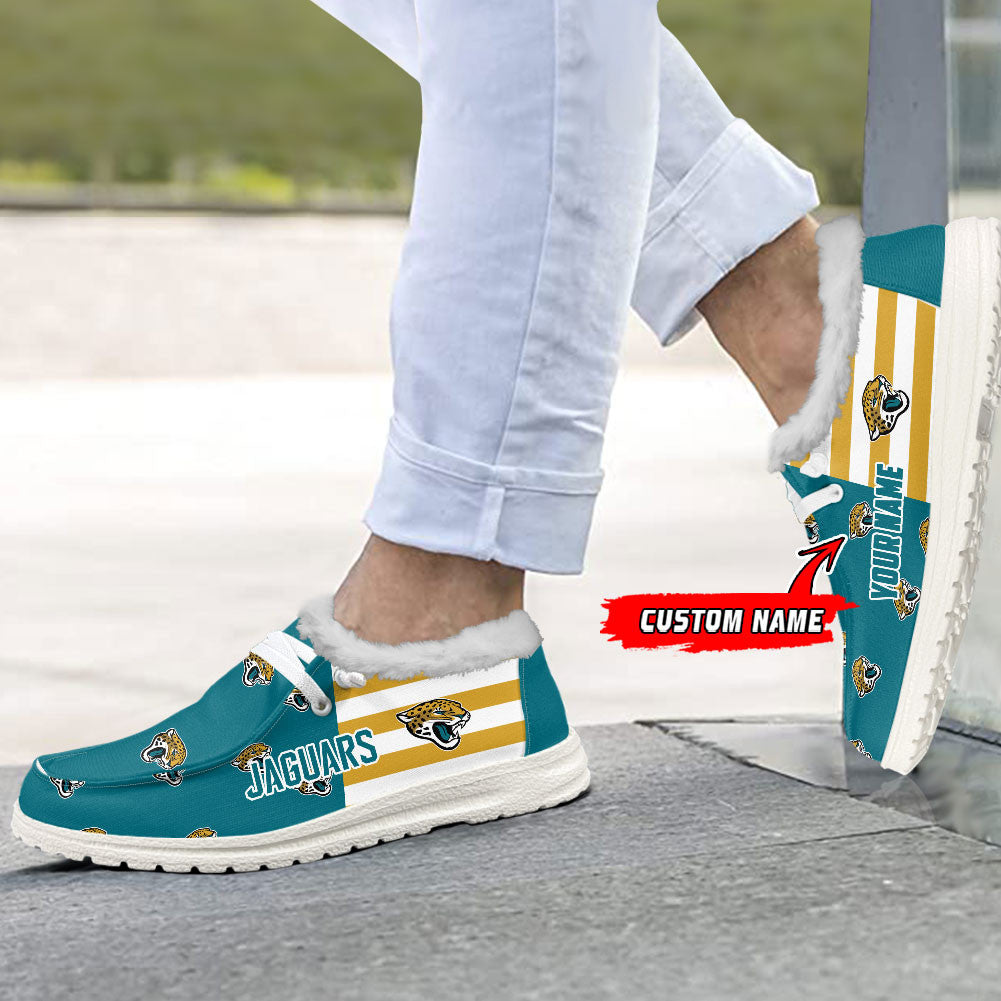 Healalio Jacksonville Jaguars Lace Up Loafers Fur Lining 2026
