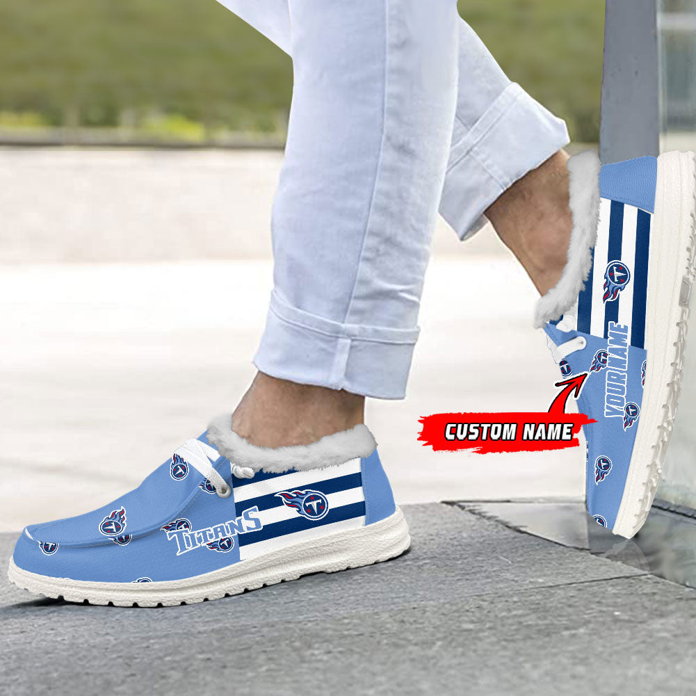 Healalio Tennessee Titans Lace Up Loafers Fur Lining 2026