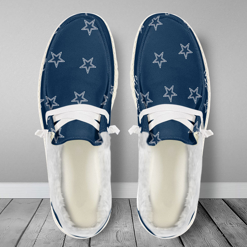 Healalio Dallas Cowboys Lace Up Loafers Fur Lining 2026
