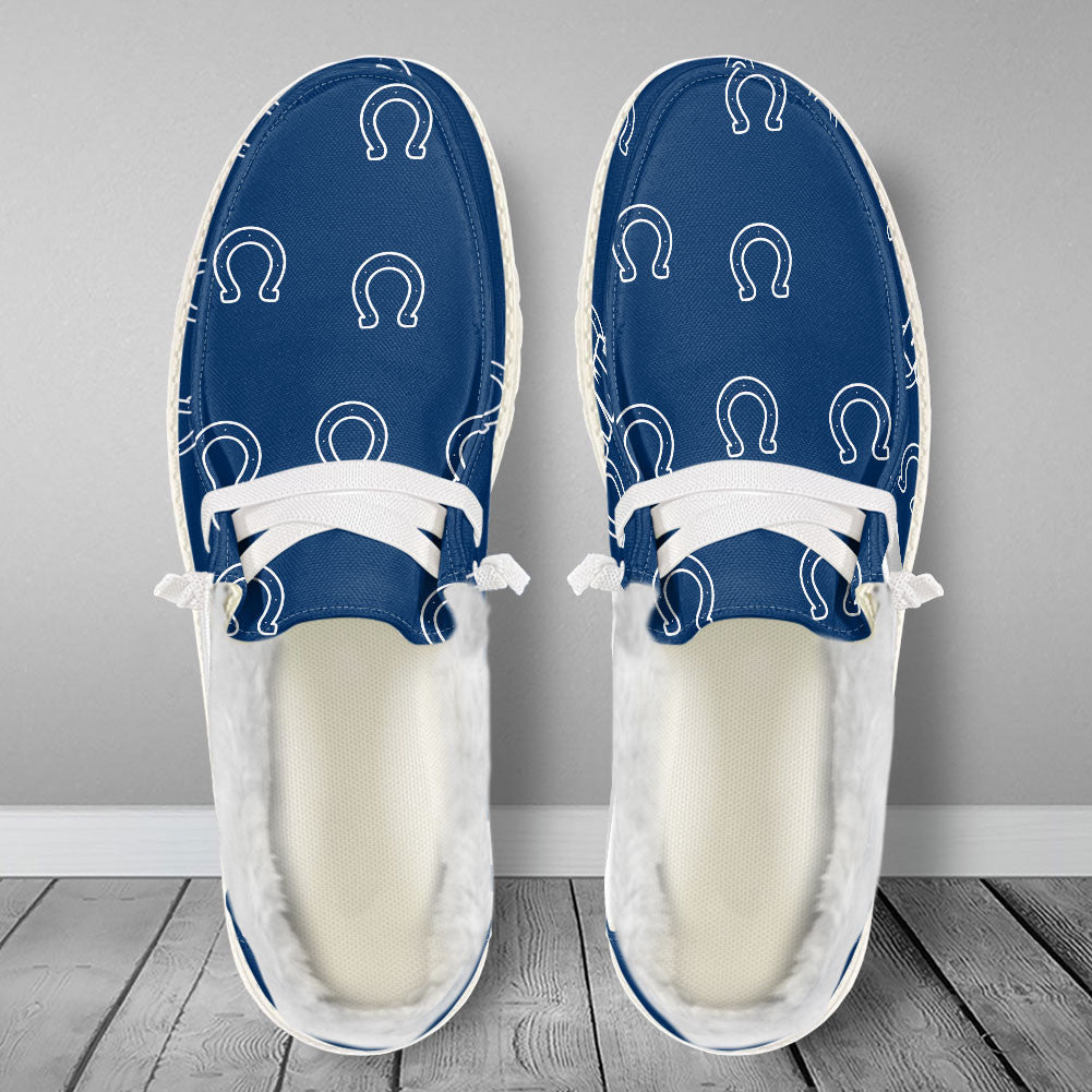 Healalio Indianapolis Colts Lace Up Loafers Fur Lining 2026