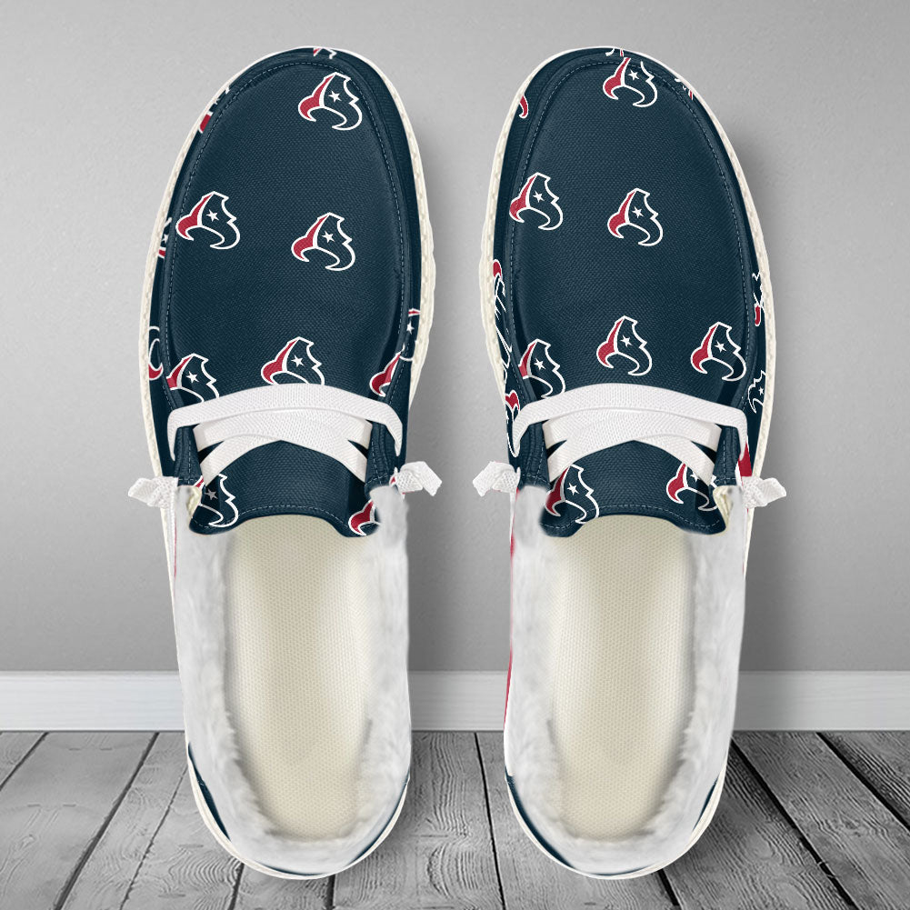 Healalio Houston Texans Lace Up Loafers Fur Lining 2026