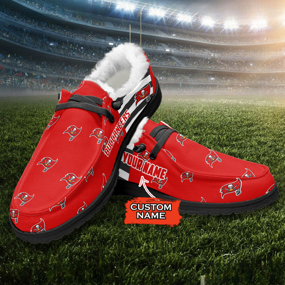 Healalio Tampa Bay Buccaneers Lace Up Loafers Fur Lining 2026