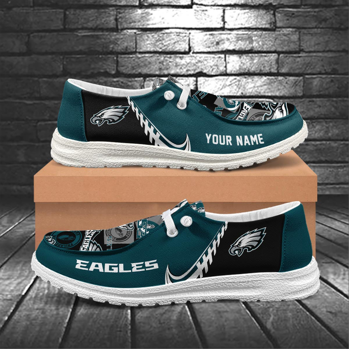 Healalio Philadelphia Eagles Lace Up Loafers 2026