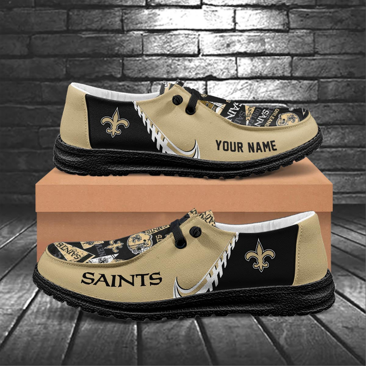 Healalio New Orleans Saints Lace Up Loafers 2026