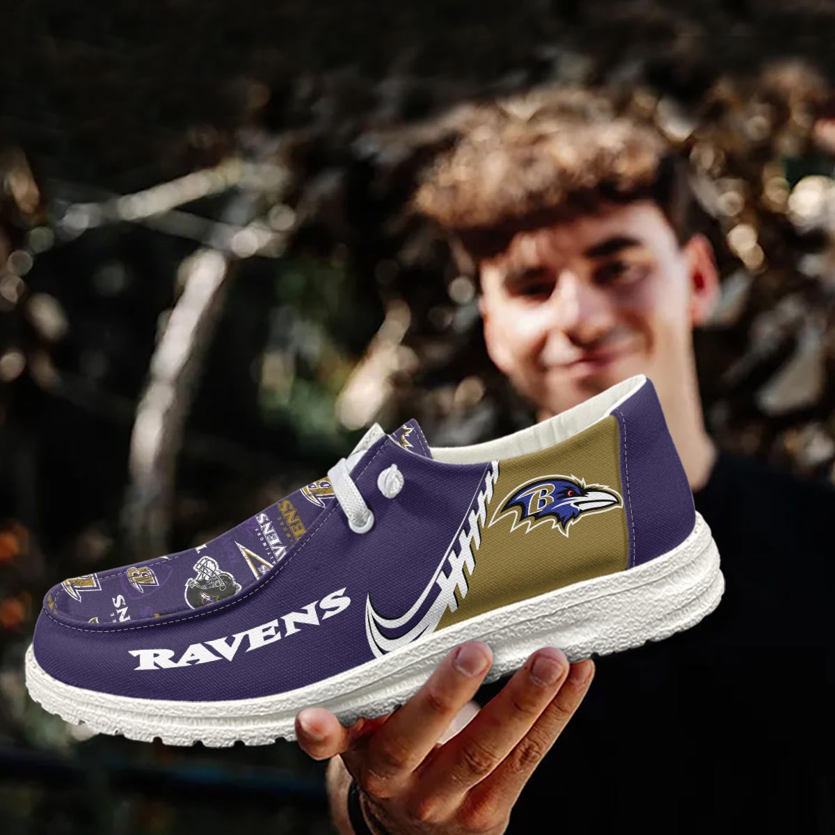 Healalio Baltimore Ravens Lace Up Loafers 2026