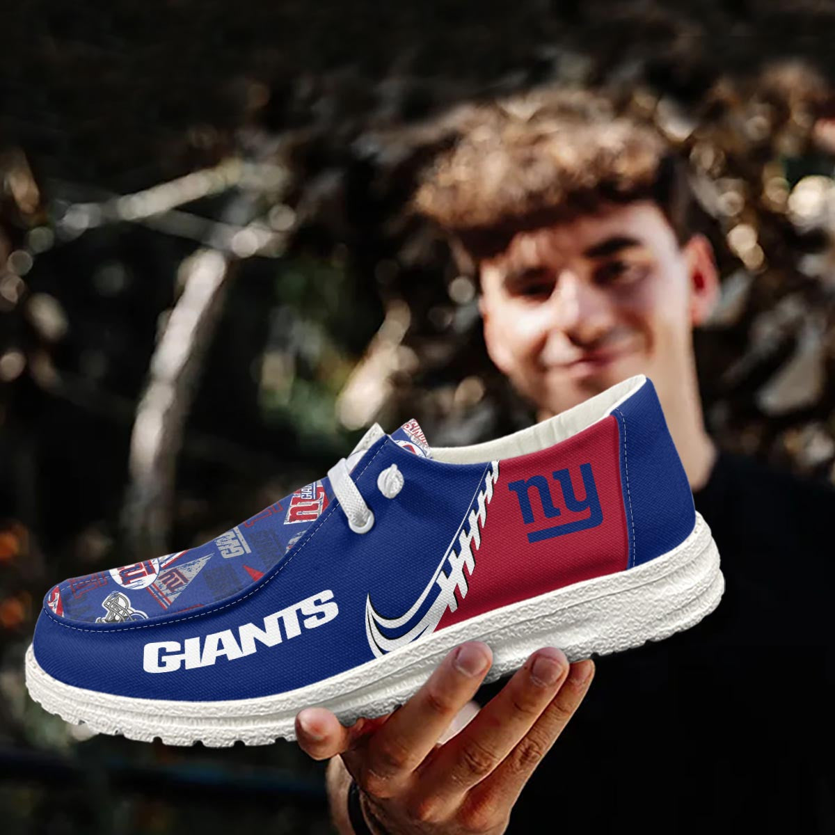 Healalio New York Giants Lace Up Loafers 2026