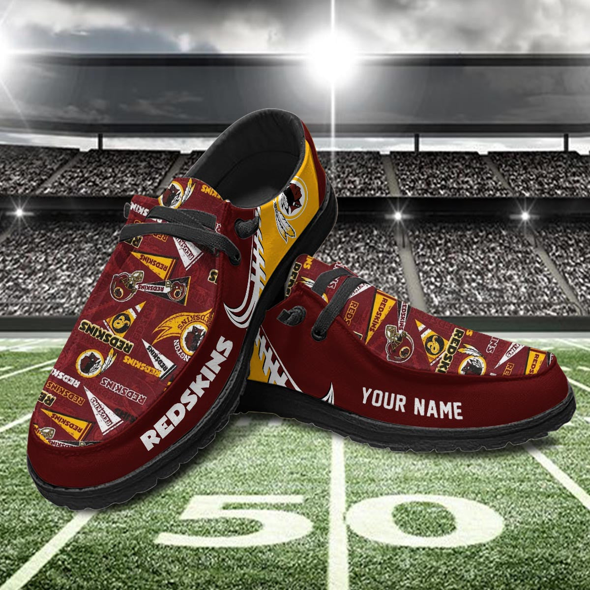 Healalio Washington Redskin Lace Up Loafers 2026
