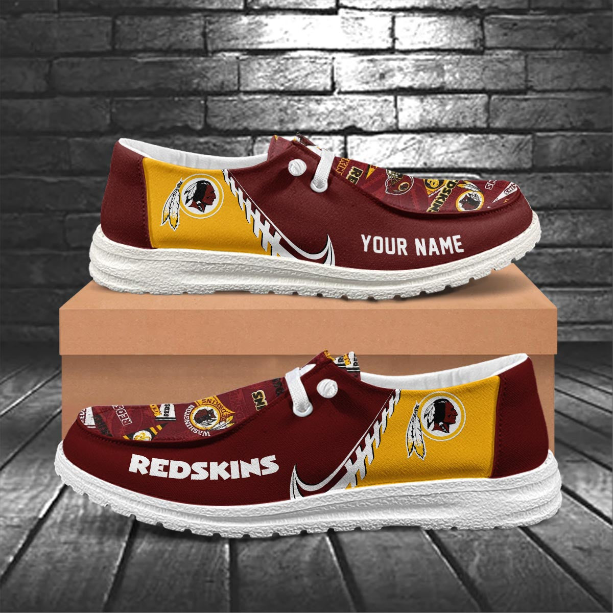 Healalio Washington Redskin Lace Up Loafers 2026