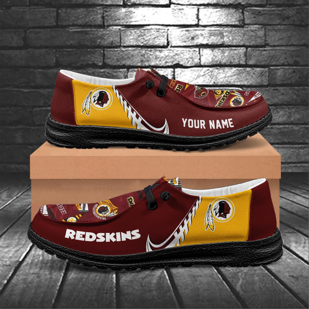 Healalio Washington Redskin Lace Up Loafers 2026