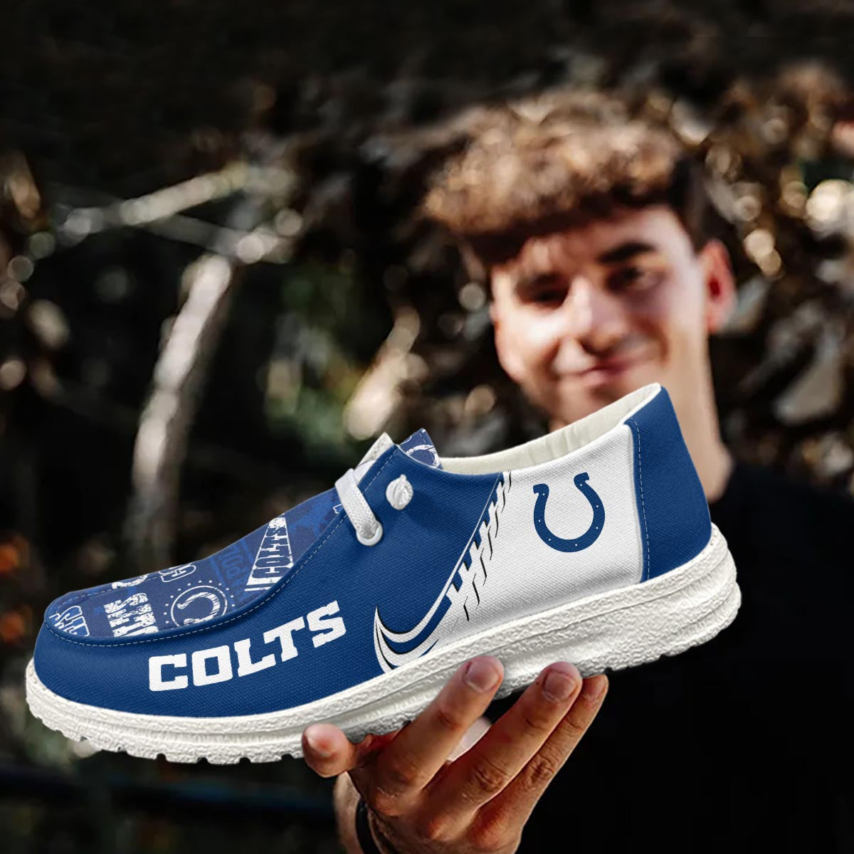 Healalio Indianapolis Colts Lace Up Loafers 2026