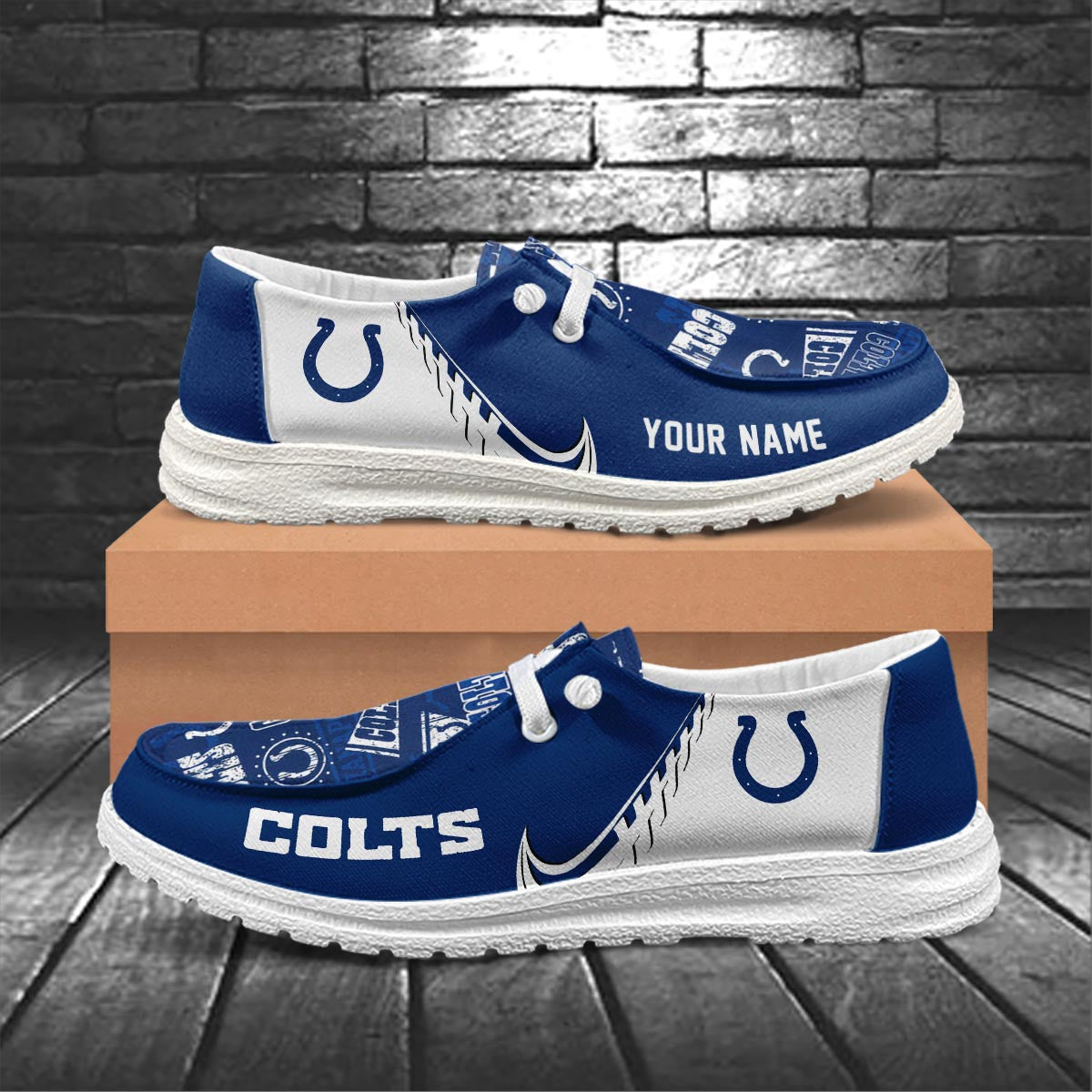 Healalio Indianapolis Colts Lace Up Loafers 2026