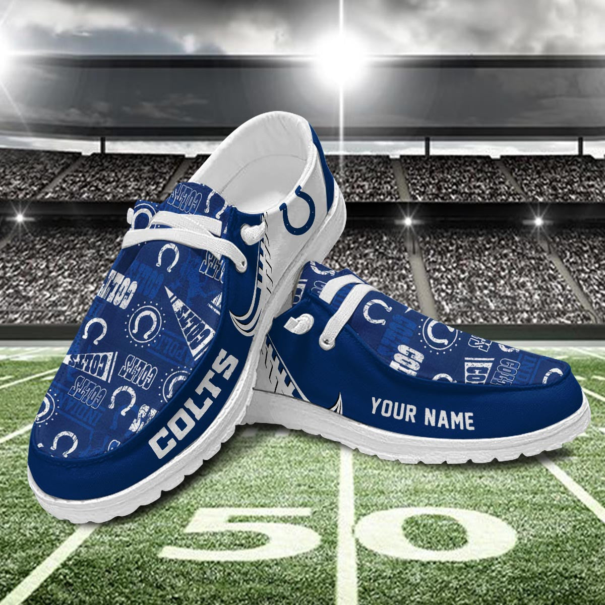 Healalio Indianapolis Colts Lace Up Loafers 2026