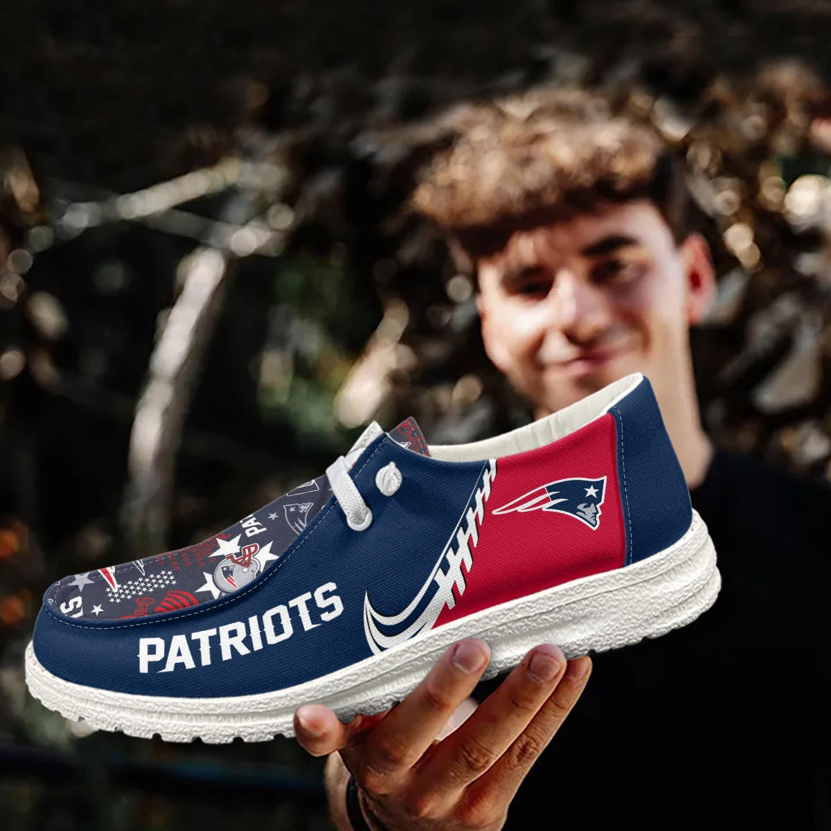 Healalio New England Patriots Lace Up Loafers 2026