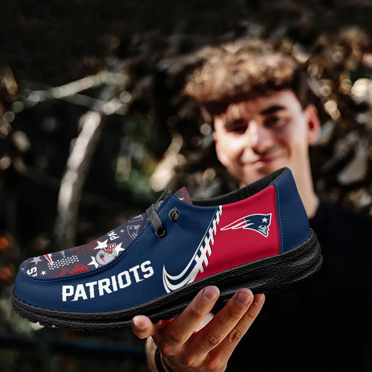 Healalio New England Patriots Lace Up Loafers 2026