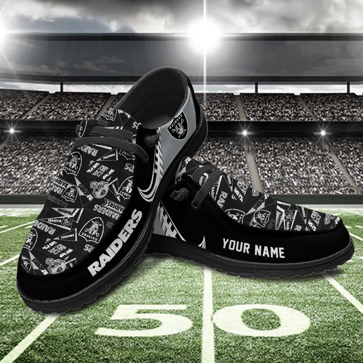 Healalio Las Vegas Raiders Lace Up Loafers 2026