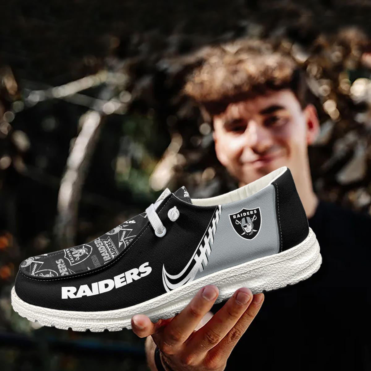 Healalio Las Vegas Raiders Lace Up Loafers 2026